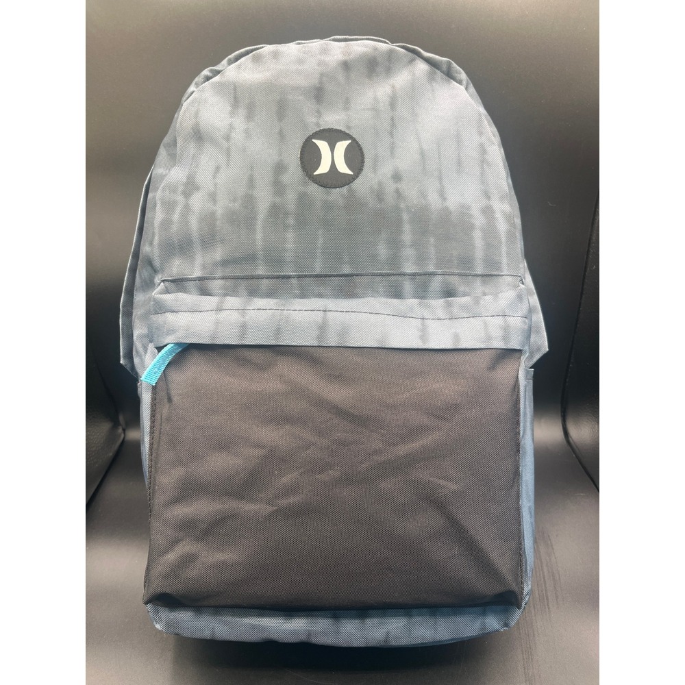 Hurley Grey Tie Dye Backpack Black Blue Trim School Travel Skater Bookbag Unisex